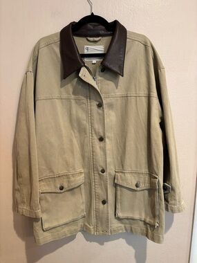 Pilcro by Anthro Classic Barn Jacket with Faux Leather Collar, Imported, Size 1X